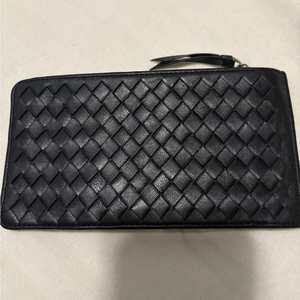 Bottega Veneta Black Woven Leather double sided wallet - Picture 3 of 8